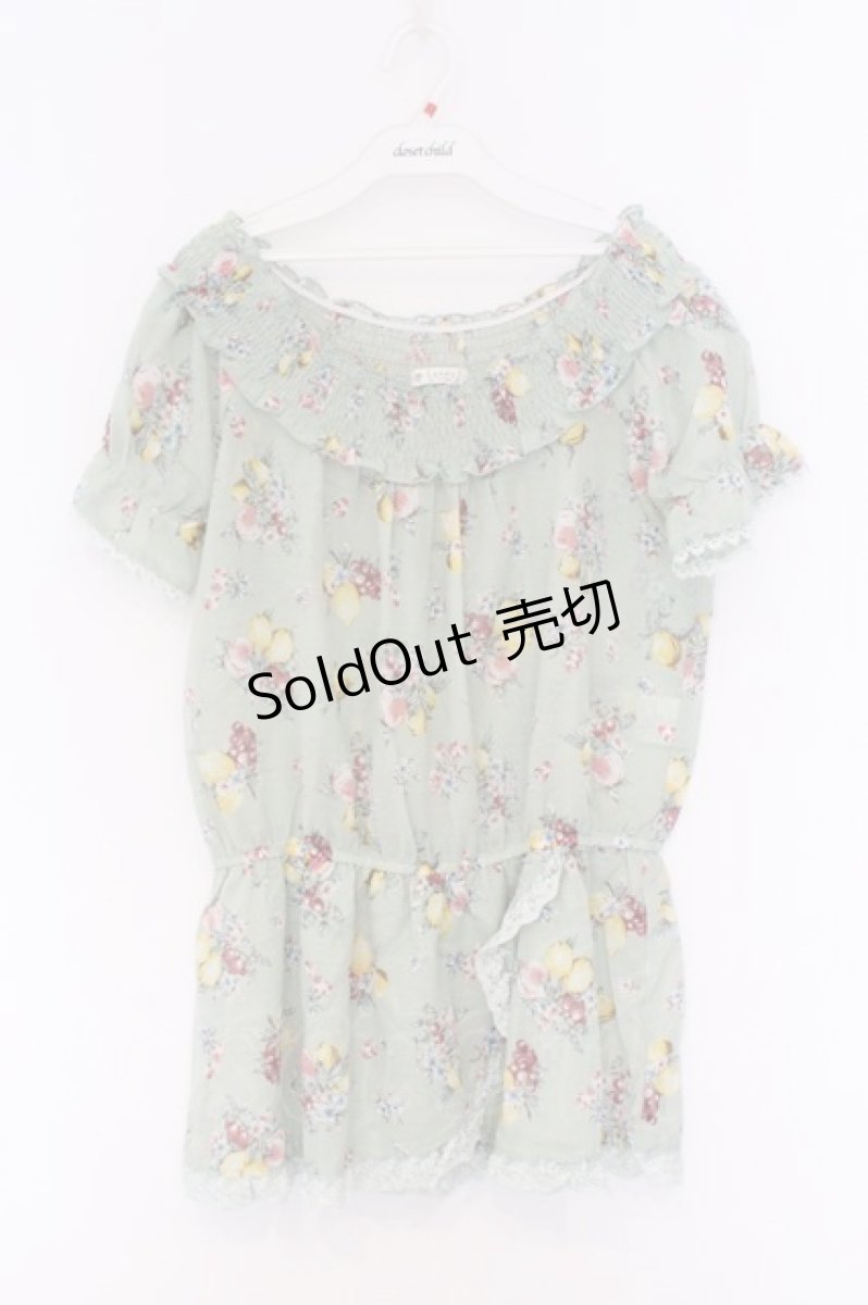 画像1: axes femme / フルーツ柄チュニック  ミント O-26-03-14-1063-AX-TO-IG-OS (1)