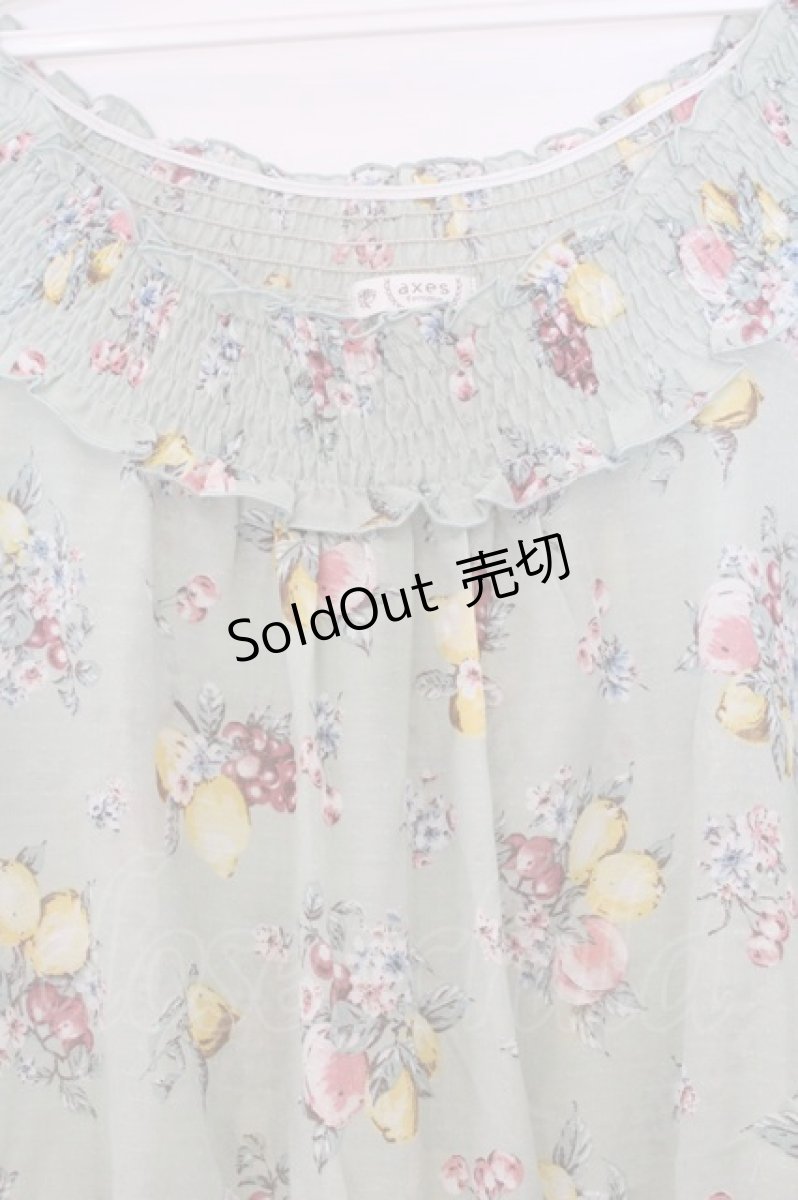 画像2: axes femme / フルーツ柄チュニック  ミント O-26-03-14-1063-AX-TO-IG-OS (2)