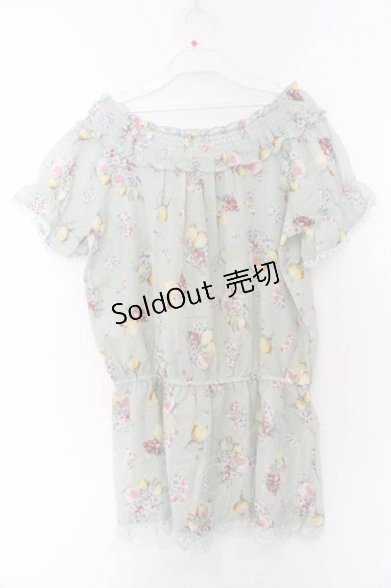 画像3: axes femme / フルーツ柄チュニック  ミント O-26-03-14-1063-AX-TO-IG-OS (3)