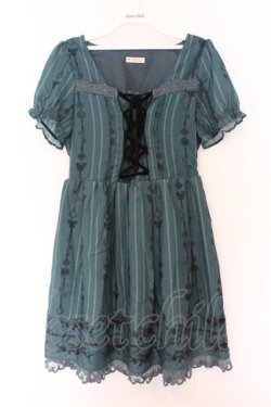 画像1: axes femme / 鍵プリントジャンパースカート M グリーン O-26-03-14-1066-AX-OP-IG-OS