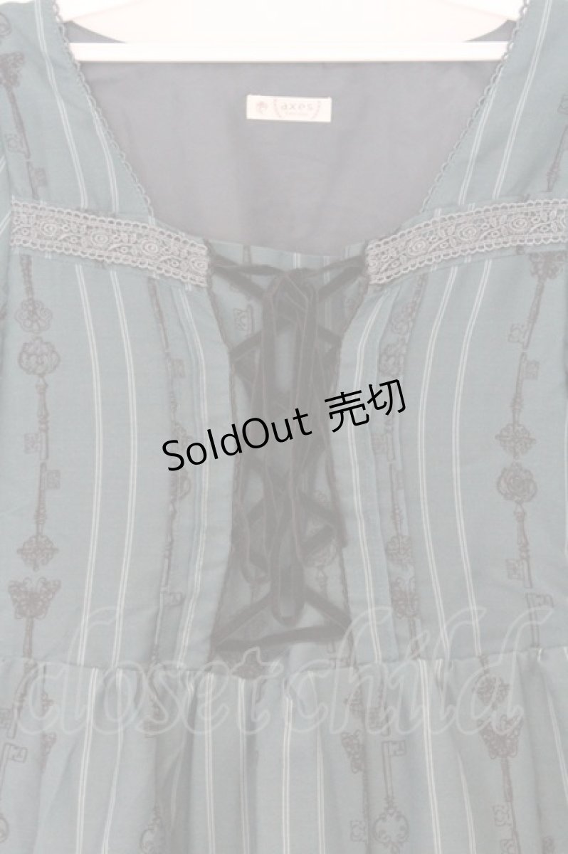 画像2: axes femme / 鍵プリントジャンパースカート M グリーン O-26-03-14-1066-AX-OP-IG-OS (2)