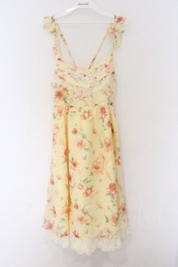 画像1: axes femme / 水彩花柄キャミワンピース M イエロー O-26-03-14-1067-AX-OP-IG-OS