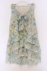 画像1: axes femme / 花柄シフォンワンピース M ベージュ×ブルー O-26-03-14-1068-AX-OP-IG-OS (1)