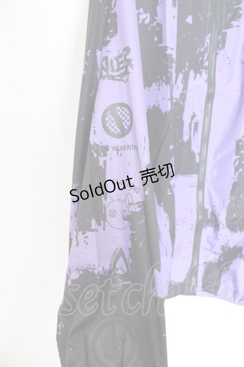 画像2: NieR Clothing / 転写ZIPパーカー F パープル×ブラック O-26-03-14-1007-PU-TO-IG-OS (2)