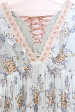 画像2: axes femme / 花柄アコーディオンプリーツチュニック M ミント O-26-03-14-1070-AX-TO-IG-OS (2)