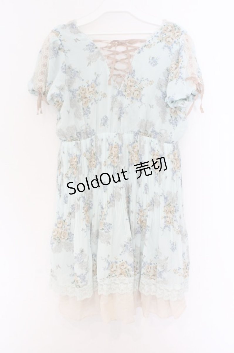 画像3: axes femme / 花柄アコーディオンプリーツチュニック M ミント O-26-03-14-1070-AX-TO-IG-OS (3)