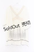 axes femme / ラッフルスリーブシフォンチュニック M 生成り O-26-03-14-1071-AX-TO-IG-OS