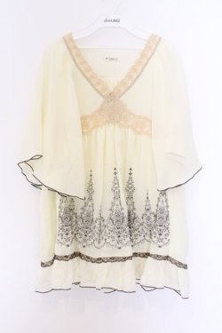 画像1: axes femme / ラッフルスリーブシフォンチュニック M 生成り O-26-03-14-1071-AX-TO-IG-OS