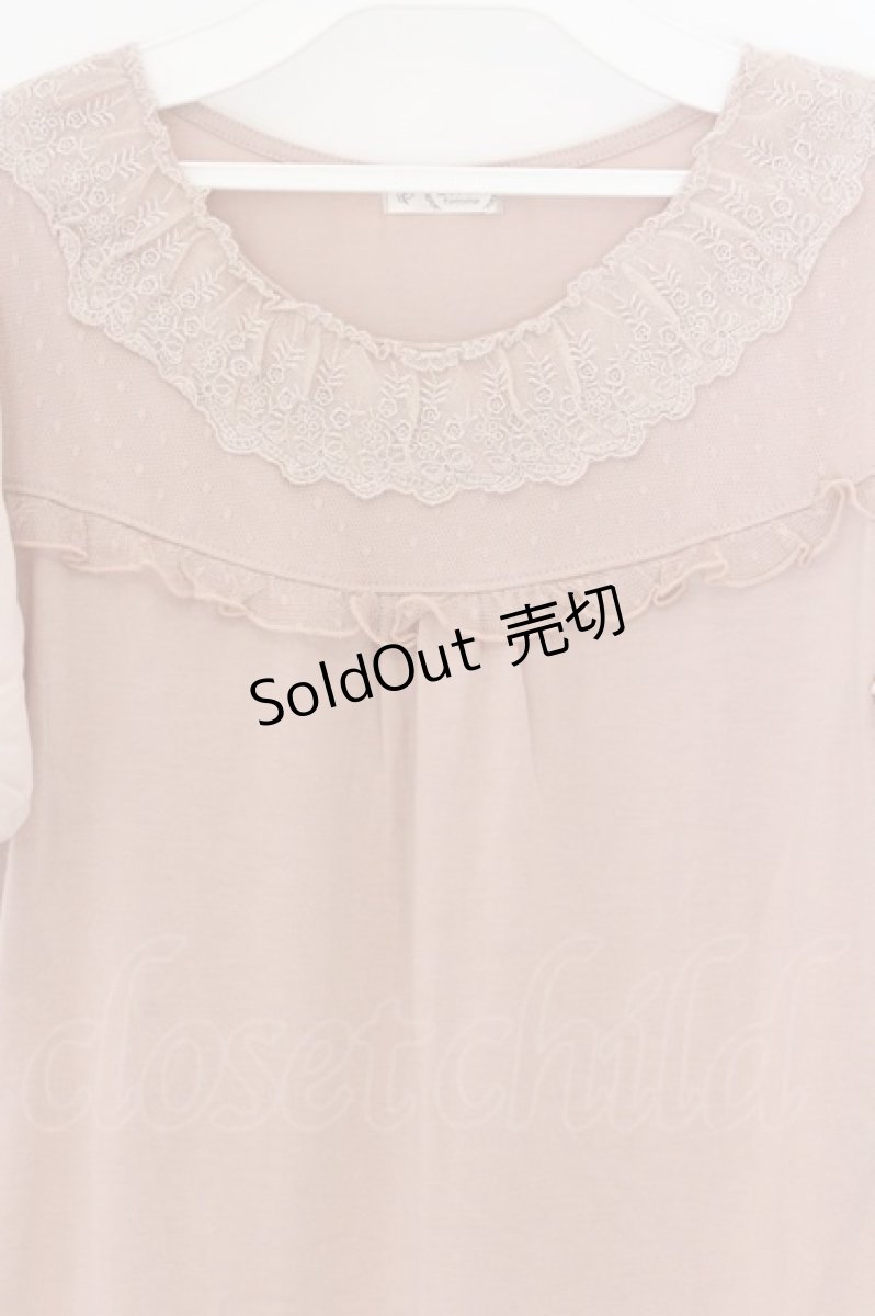 画像2: axes femme / ドットチュール切替シフォン袖プルオーバー M ピンク O-26-03-14-1072-AX-TO-IG-OS (2)