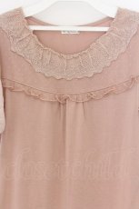 画像2: axes femme / ドットチュール切替シフォン袖プルオーバー M ピンク O-26-03-14-1072-AX-TO-IG-OS (2)