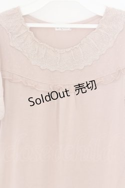 画像2: axes femme / ドットチュール切替シフォン袖プルオーバー M ピンク O-26-03-14-1072-AX-TO-IG-OS