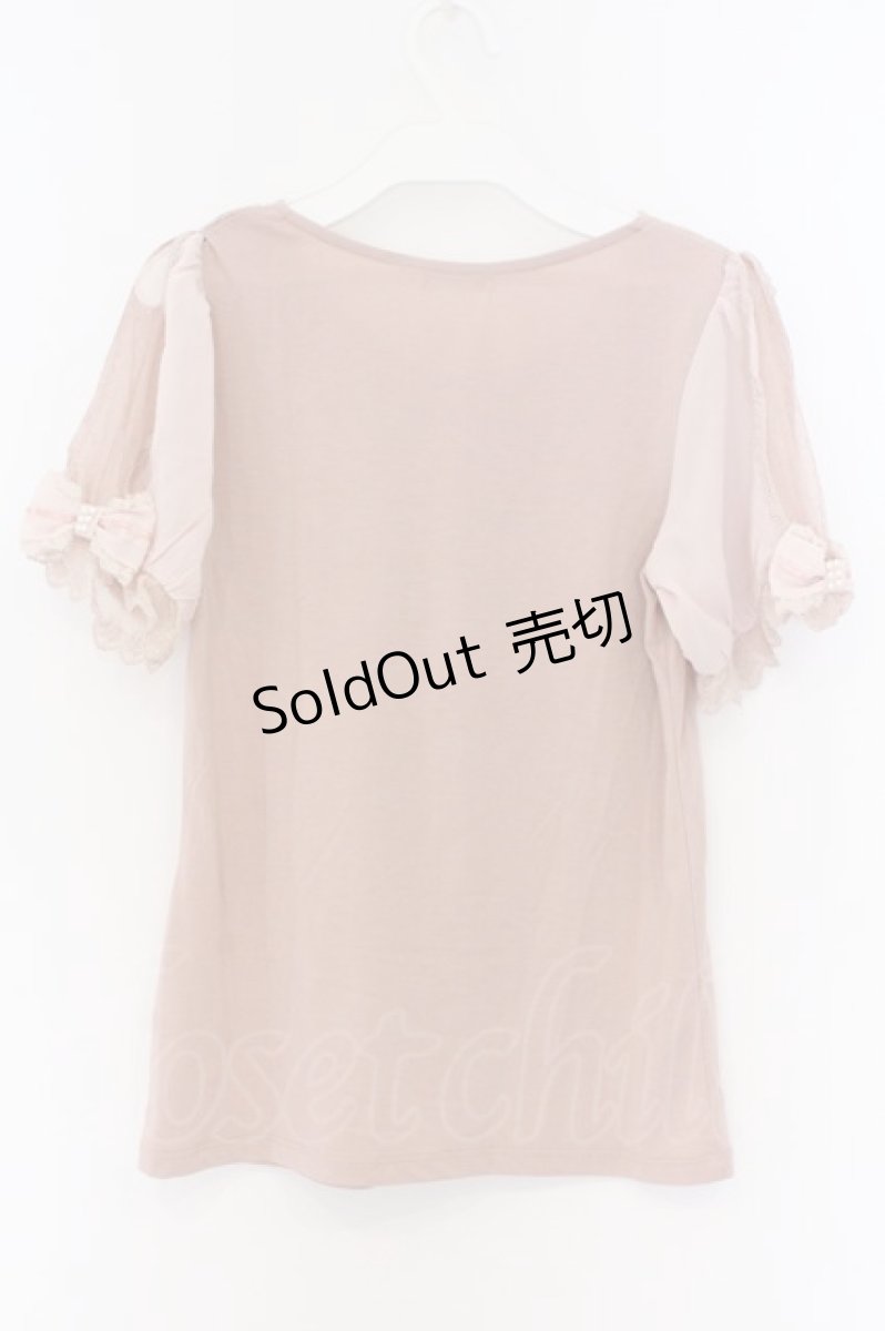 画像3: axes femme / ドットチュール切替シフォン袖プルオーバー M ピンク O-26-03-14-1072-AX-TO-IG-OS (3)