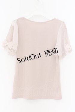 画像3: axes femme / ドットチュール切替シフォン袖プルオーバー M ピンク O-26-03-14-1072-AX-TO-IG-OS