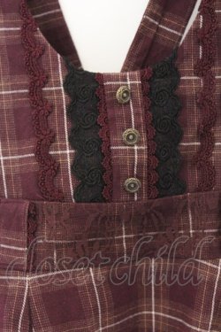 画像2: axes femme / チェック柄ジャンドレ M ワイン O-26-03-14-1075-AX-OP-IG-OS