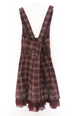 画像3: axes femme / チェック柄ジャンドレ M ワイン O-26-03-14-1075-AX-OP-IG-OS