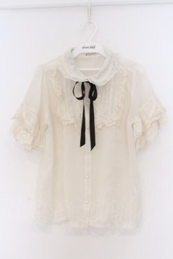 画像1: axes femme / シアーフリル丸襟ブラウス F オフシロ O-26-03-14-1076-AX-BL-IG-OS