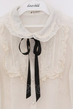 画像2: axes femme / シアーフリル丸襟ブラウス F オフシロ O-26-03-14-1076-AX-BL-IG-OS