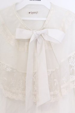 画像2: axes femme / ケープ×リボンタイブラウス F オフシロ O-26-03-14-1078-AX-BL-IG-OS