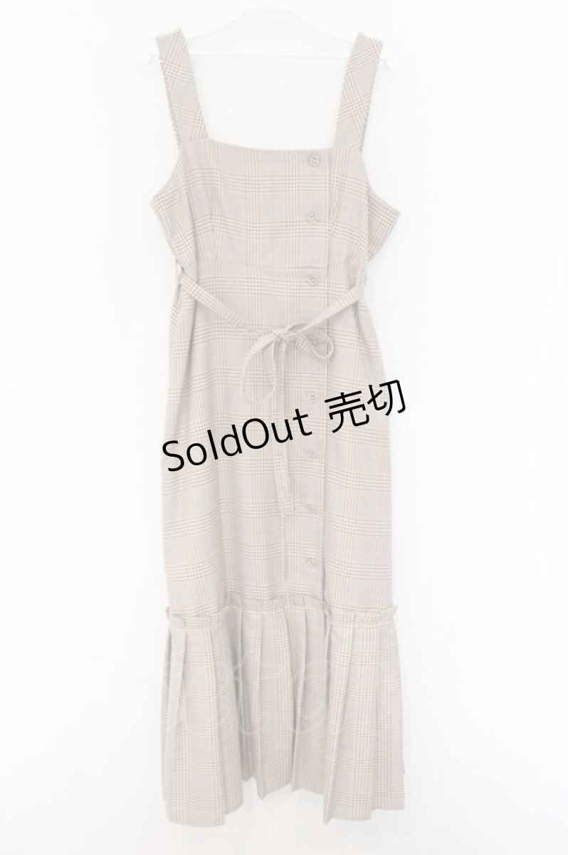 画像1: axes femme POETIQUE / 裾プリーツデザインワンピース  ベージュ O-26-03-14-1081-AX-OP-IG-OS (1)