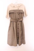axes femme / パーカードッキングワンピース  ベージュ O-26-03-14-1082-AX-OP-IG-OS