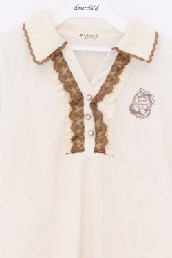 画像2: axes femme / ネコ刺繍ポロシャツ M アイボリー O-26-03-14-1084-AX-TO-IG-OS