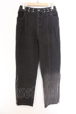 画像1: NieR Clothing / ホックタック裾ZIPPER DENIM PANTS パンツ  ブラック O-26-03-14-1009-PU-PA-IG-OS