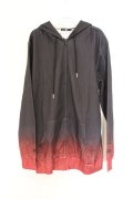 NieR Clothing / 転写ZIPパーカー  ブラック×レッドグラデーション O-26-03-14-1011-PU-TO-IG-OS