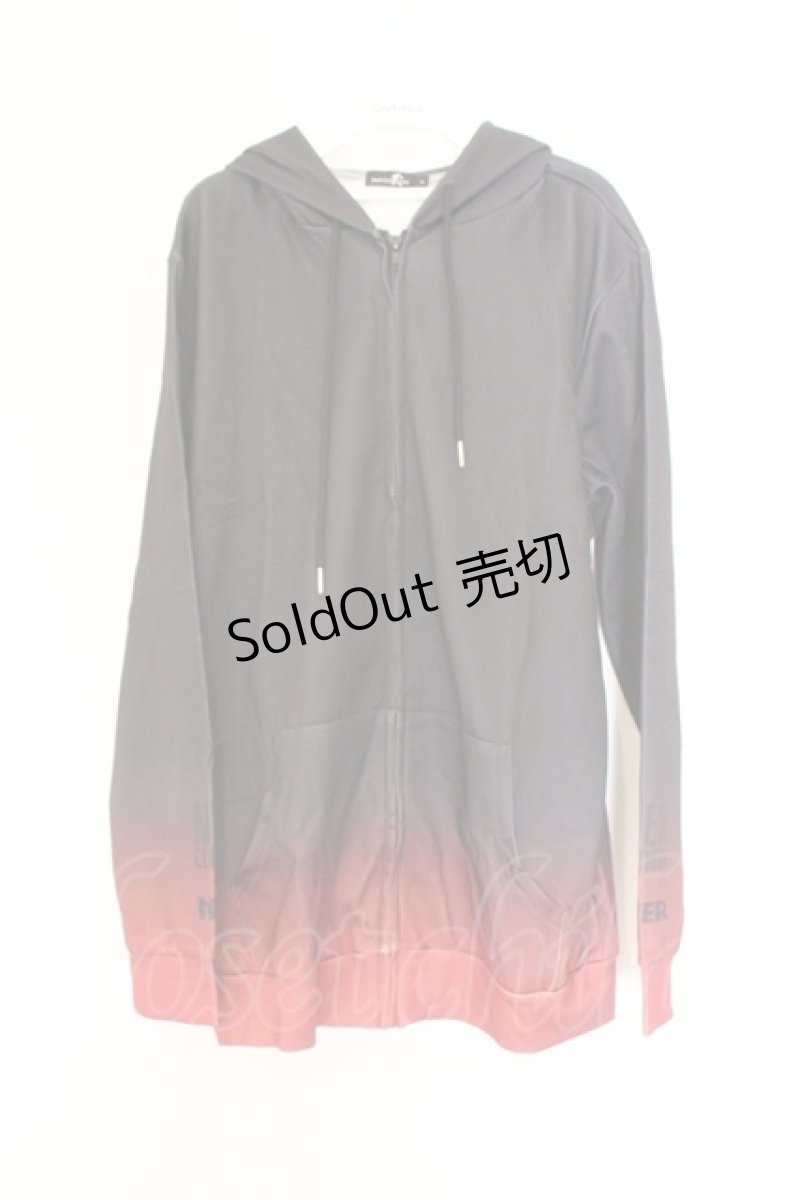 画像1: NieR Clothing / 転写ZIPパーカー  ブラック×レッドグラデーション O-26-03-14-1011-PU-TO-IG-OS (1)