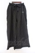 NieR Clothing / 防寒内側フリースSTRIPE WIDE PANTS パンツ  ブラック O-26-03-14-1012-PU-PA-IG-OS