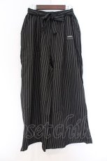 画像1: NieR Clothing / 防寒内側フリースSTRIPE WIDE PANTS パンツ  ブラック O-26-03-14-1012-PU-PA-IG-ZT498 (1)