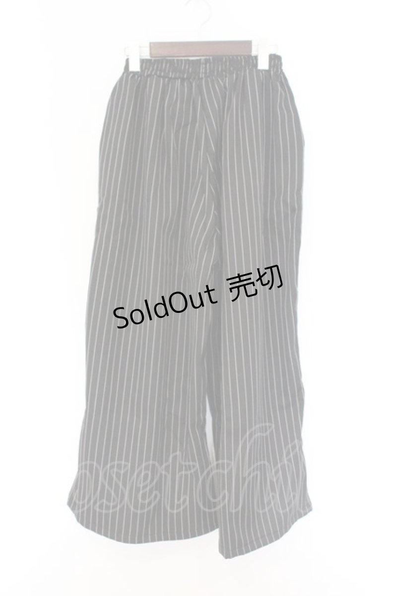 画像2: NieR Clothing / 防寒内側フリースSTRIPE WIDE PANTS パンツ  ブラック O-26-03-14-1012-PU-PA-IG-ZT498 (2)