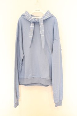 画像1: NieR Clothing / プリントパーカー  サックス タイロゴプリント O-26-03-14-1014-PU-TO-IG-OS