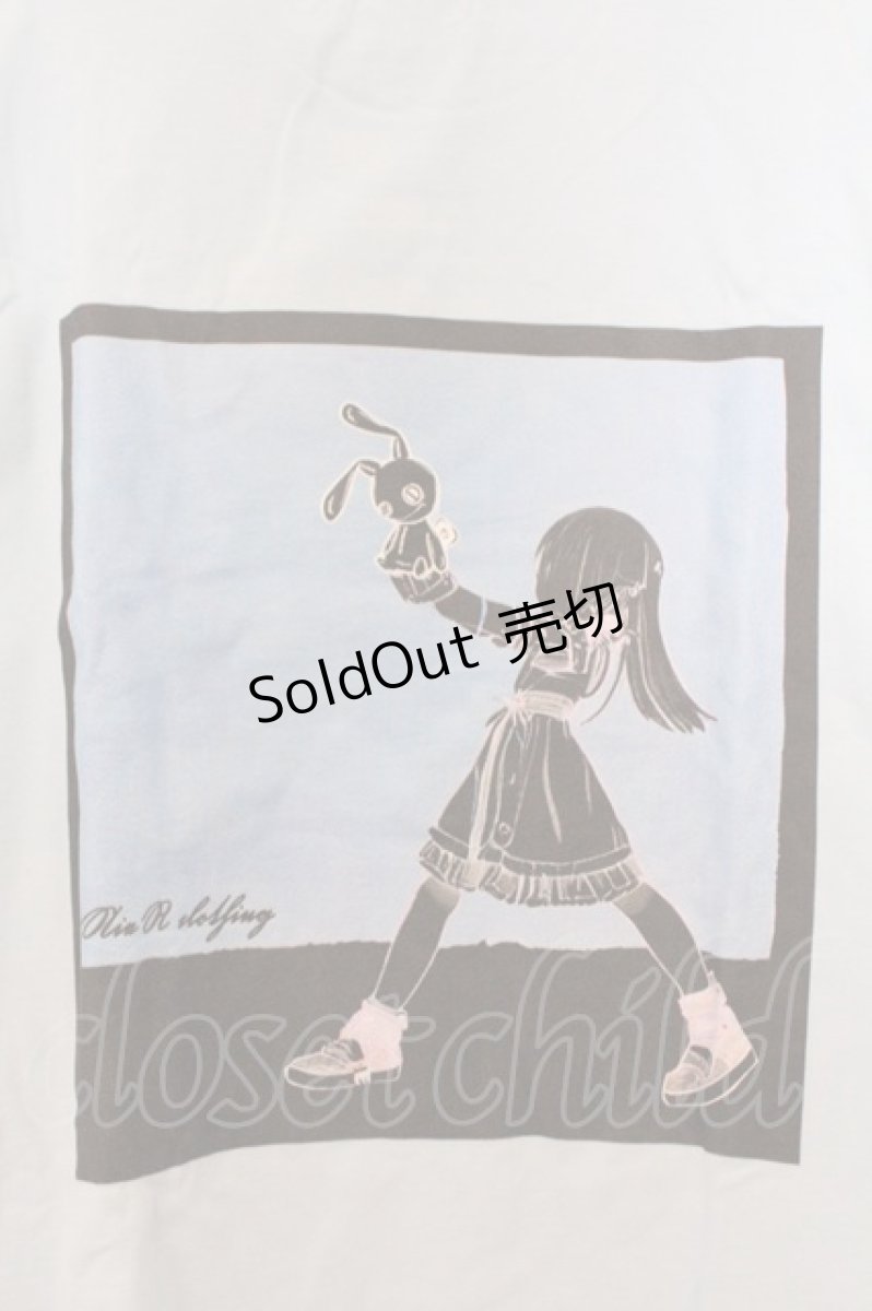 画像2: NieR Clothing / 総柄転写カットソー XL サックス バックプリント O-26-03-14-1015-PU-TO-IG-OS (2)