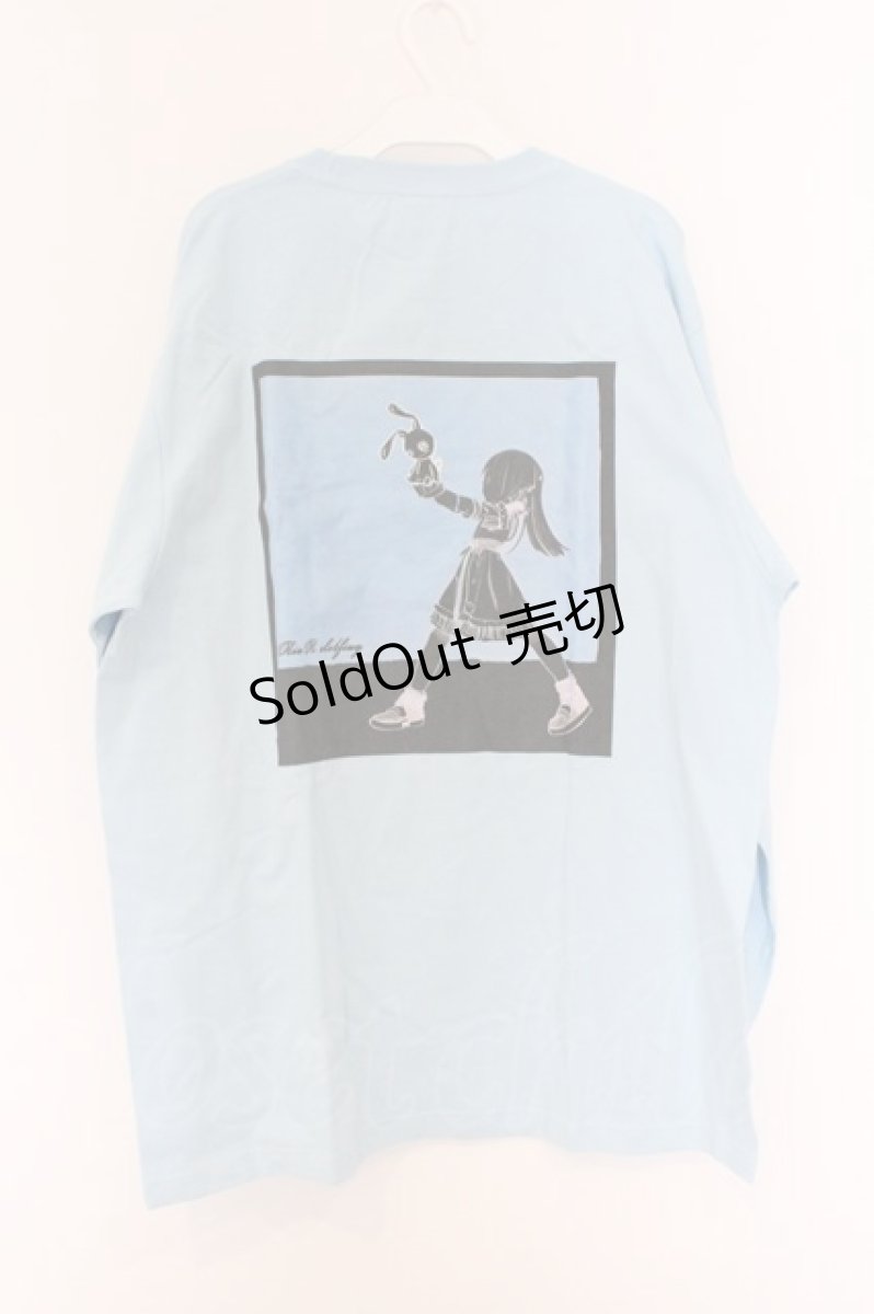 画像3: NieR Clothing / 総柄転写カットソー XL サックス バックプリント O-26-03-14-1015-PU-TO-IG-OS (3)