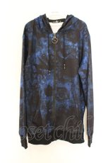 画像1: NieR Clothing / 転写ZIPパーカー  ブルー×ブラック ローズ柄 O-26-03-14-1017-PU-TO-IG-OS (1)