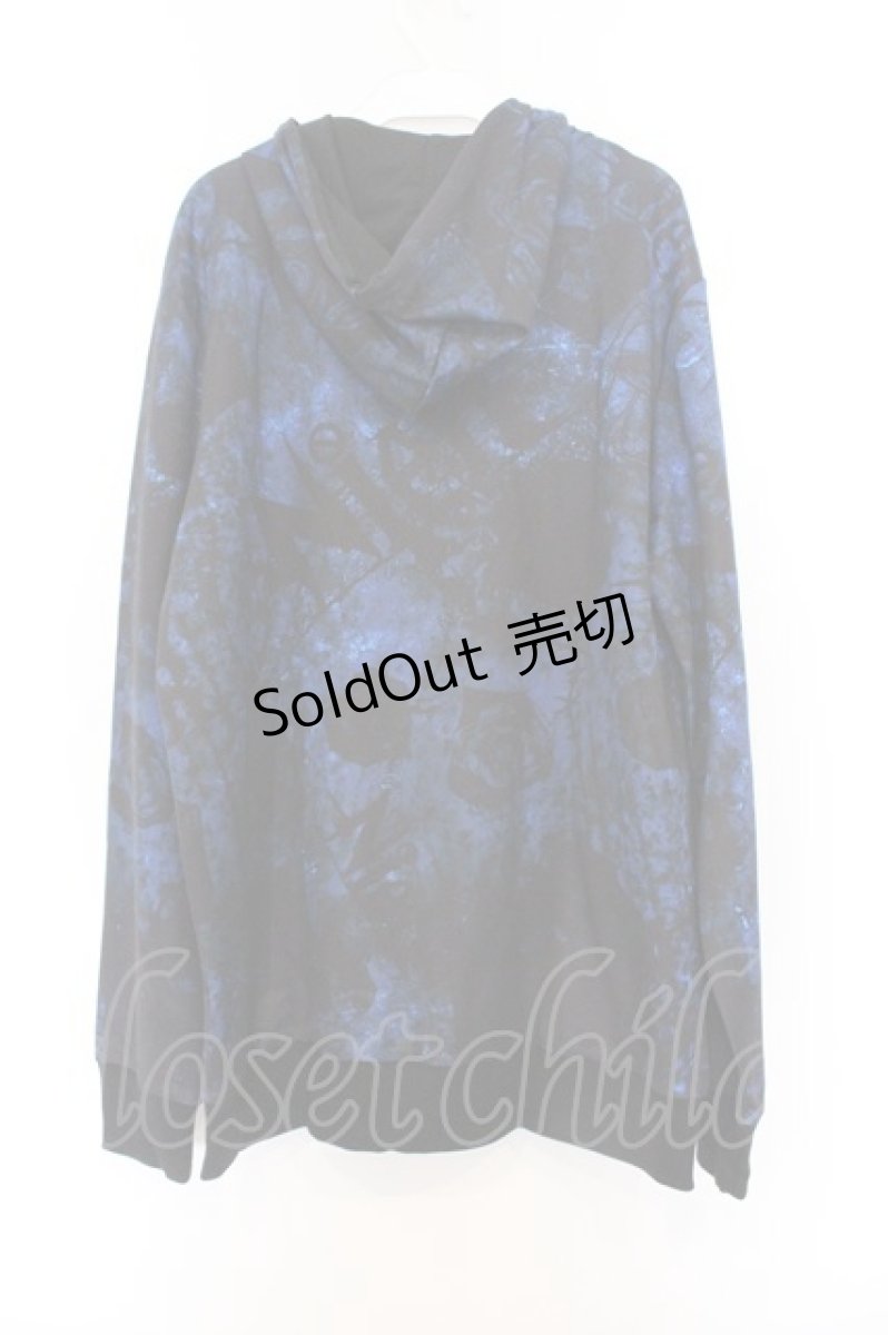 画像3: NieR Clothing / 転写ZIPパーカー  ブルー×ブラック ローズ柄 O-26-03-14-1017-PU-TO-IG-OS (3)