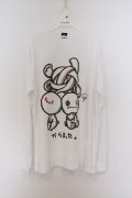 NieR Clothing / グル~ミ~×NIERコラボデザインUVカット×吸汗速乾ドライカットソー【汎用うさぎ×NIERちゃん】 XL ホワイト O-26-03-14-1018-PU-TO-IG-OS