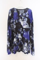 画像3: NieR Clothing / 総柄転写カットソー  ブラック パープル和傘 O-26-03-14-1019-PU-TO-IG-OS (3)