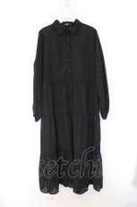 画像1: NieR Clothing / 刺繍ロングワンピース  ブラック O-26-03-14-1028-PU-JA-IG-OS (1)