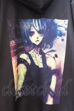 画像2: NieR Clothing / 転写ZIPパーカー  ブラック O-26-03-14-1029-PU-TO-IG-OS