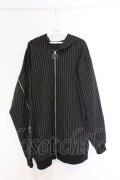 NieR Clothing / ストライプZIPラインパーカー  ブラック O-26-03-14-1032-PU-TO-IG-OS