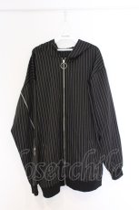 画像1: NieR Clothing / ストライプZIPラインパーカー  ブラック O-26-03-14-1032-PU-TO-IG-ZT497 (1)