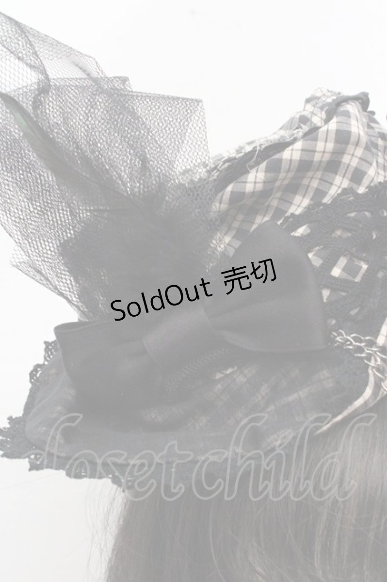 画像2: ALICE and the PIRATES / トリックマスターチェックミニハット  ベージュ O-26-03-14-048-PA-AC-OW-OS (2)