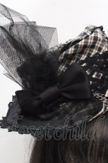 画像2: ALICE and the PIRATES / トリックマスターチェックミニハット  ベージュ O-26-03-14-048-PA-AC-OW-OS (2)