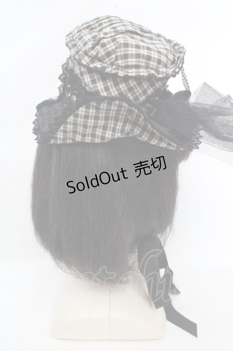 画像3: ALICE and the PIRATES / トリックマスターチェックミニハット  ベージュ O-26-03-14-048-PA-AC-OW-OS (3)