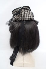 画像4: ALICE and the PIRATES / トリックマスターチェックミニハット  ベージュ O-26-03-14-048-PA-AC-OW-OS (4)