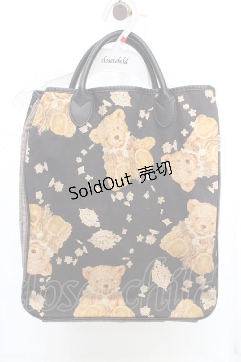 画像1: PINK HOUSE / テディチェック縦型バッグ  クロ O-26-03-14-006-LO-BG-IG-ZT273 (1)