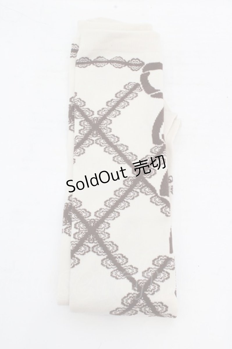 画像1: metamorphose / Secret EDENオーバーニー  ベージュ×ブラウン O-26-03-14-058-ME-ZA-OW-OS (1)