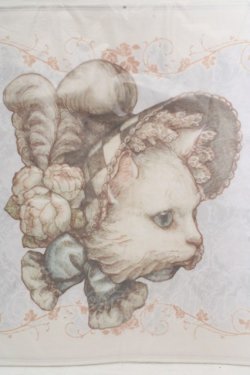 画像2: Enchantlic Enchantilly / フロアーマット  ボンネット猫ちゃん（アイボリー） O-26-03-14-060-LO-ZA-OW-OS