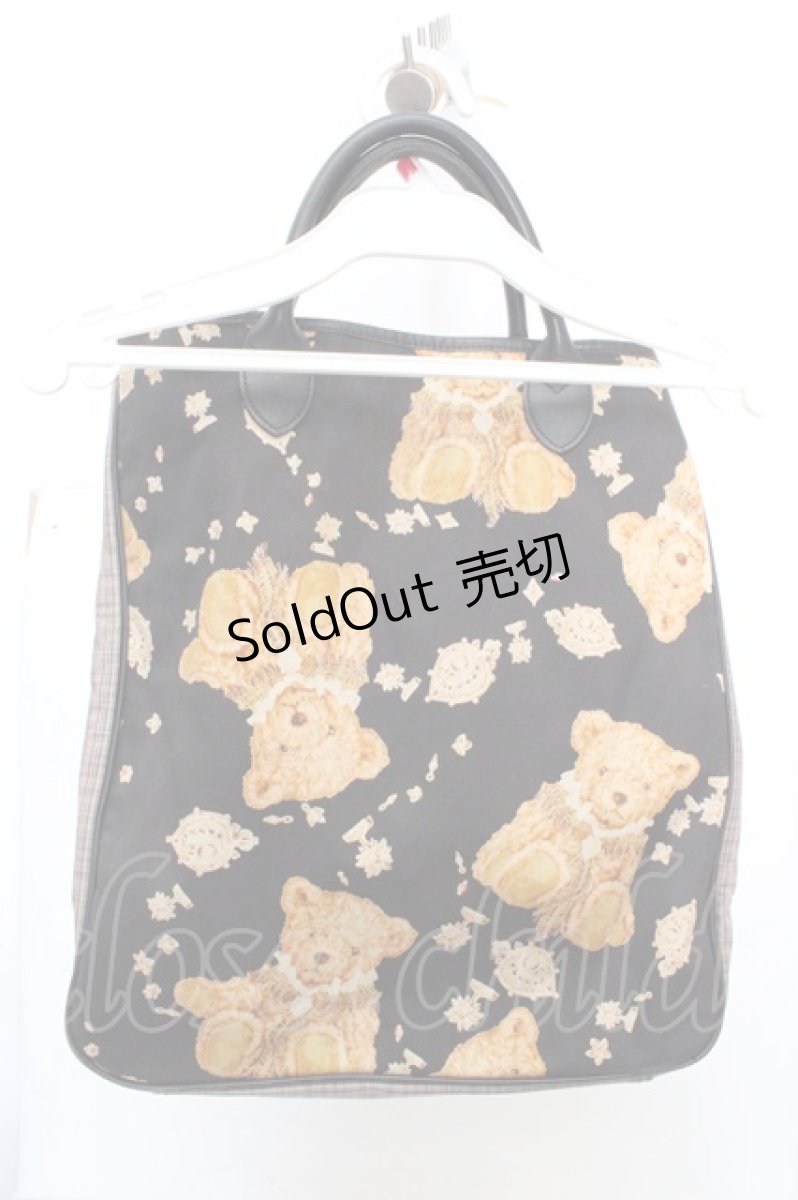 画像3: PINK HOUSE / テディチェック縦型バッグ  クロ O-26-03-14-006-LO-BG-IG-ZT273 (3)